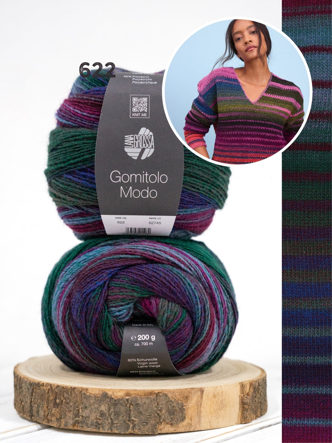 Häkelpaket Gomitolo Modo V-Ausschnitt Pullover