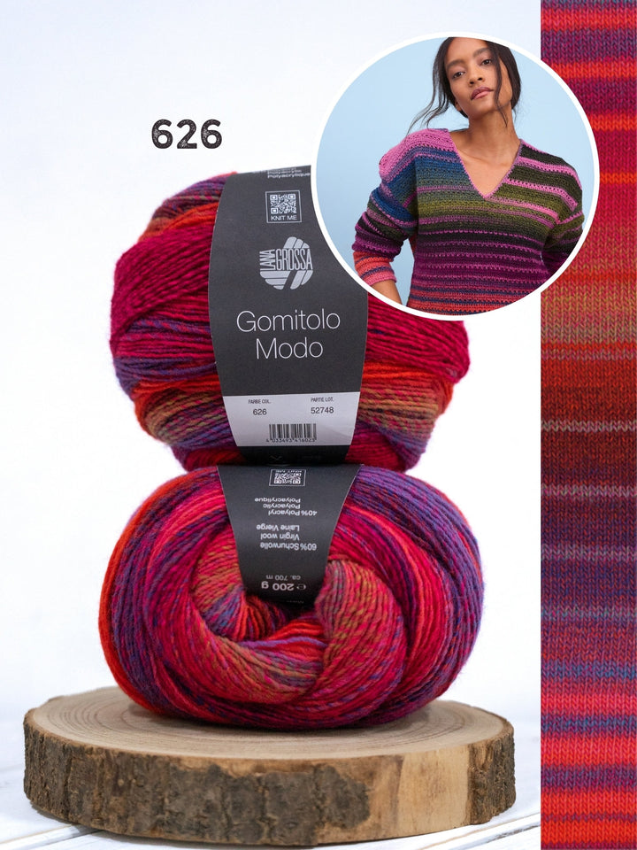 Häkelpaket Gomitolo Modo V-Ausschnitt Pullover