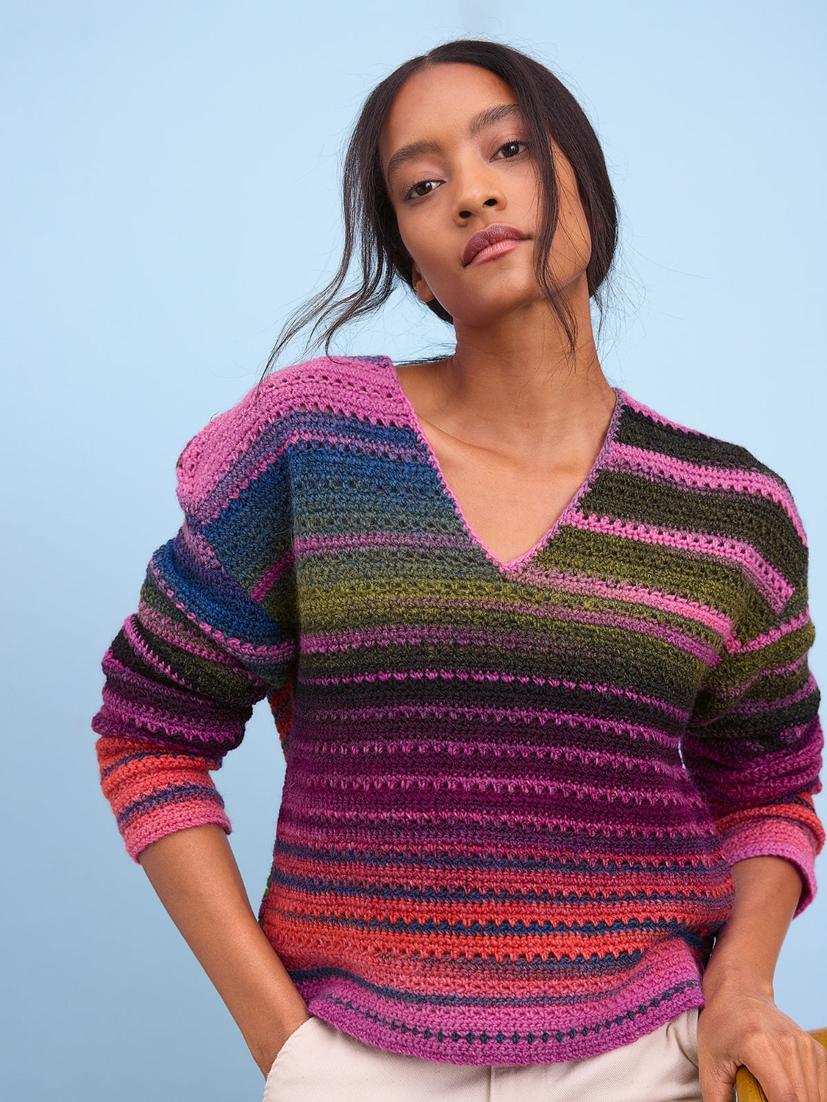 Haakpakket Gomitolo Modo V-pullover