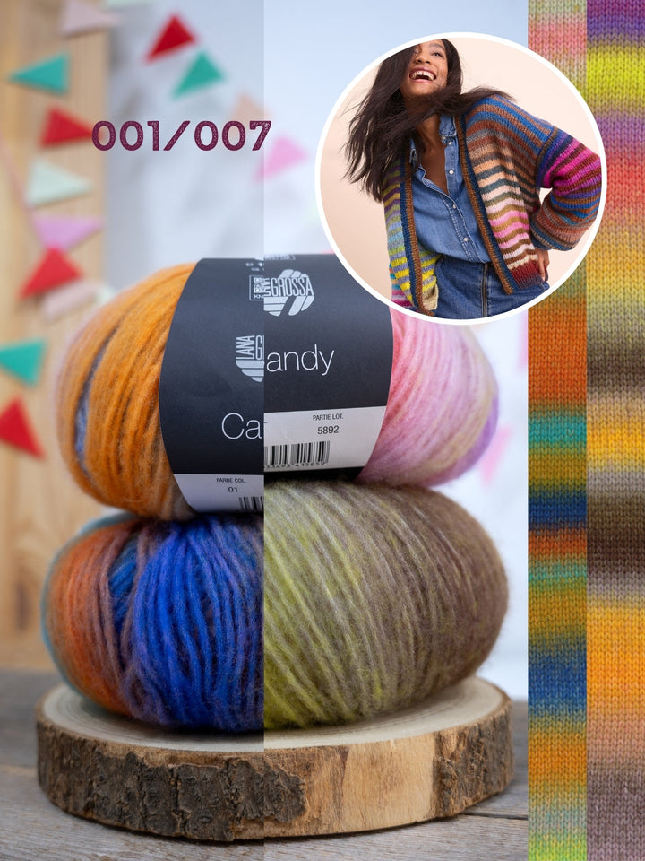Strickpaket Candy Streifencardigan