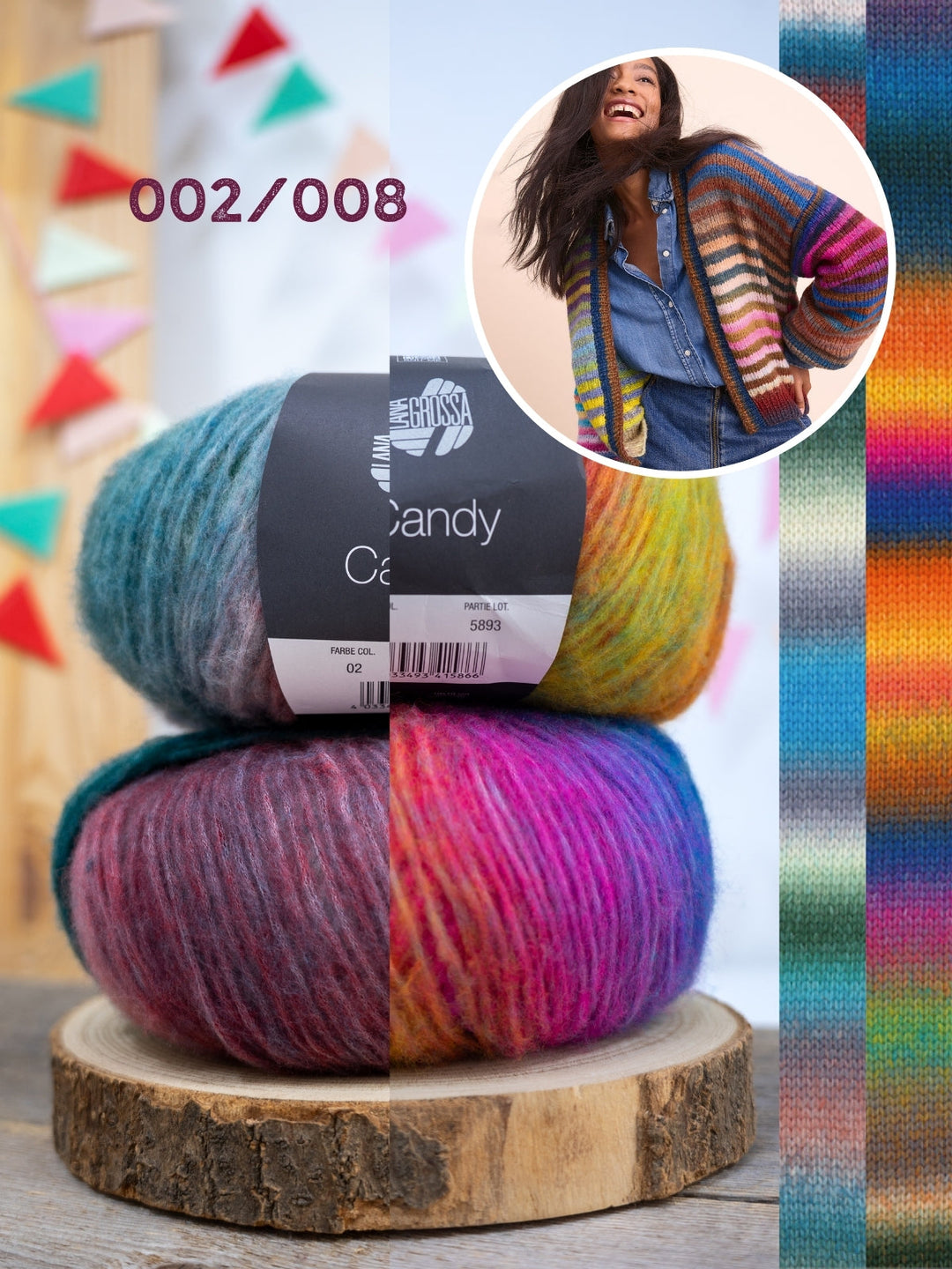 Strickpaket Candy Streifencardigan