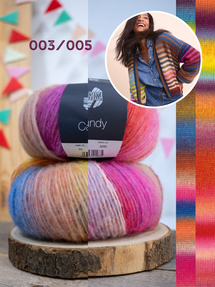 Strickpaket Candy Streifencardigan