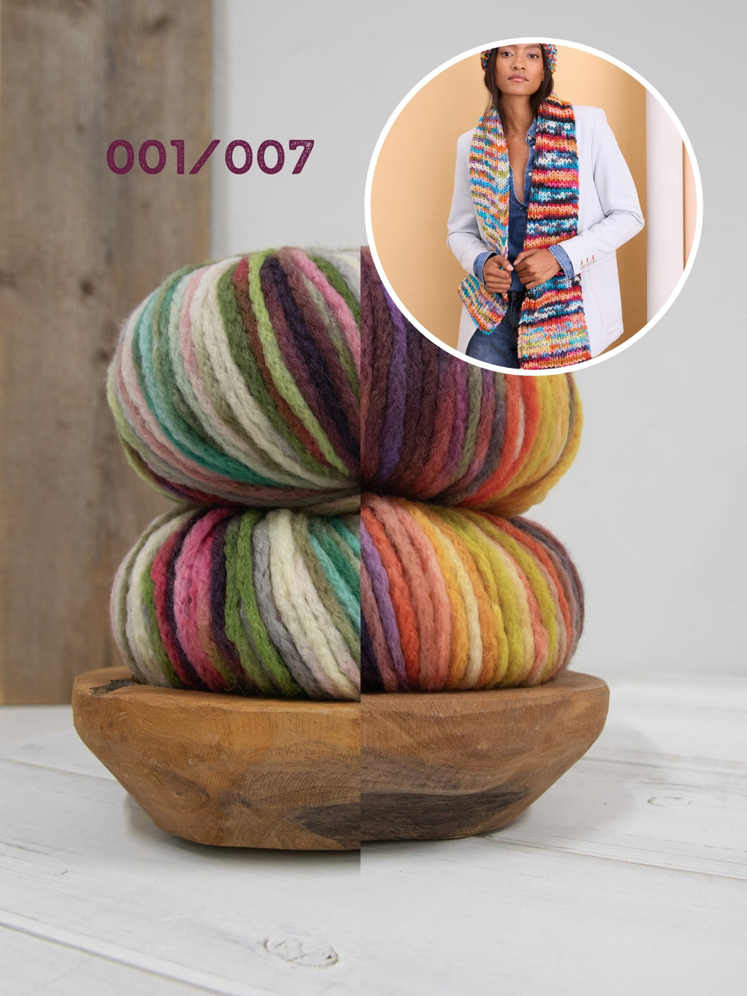Strickpaket Crazy Rippenschal