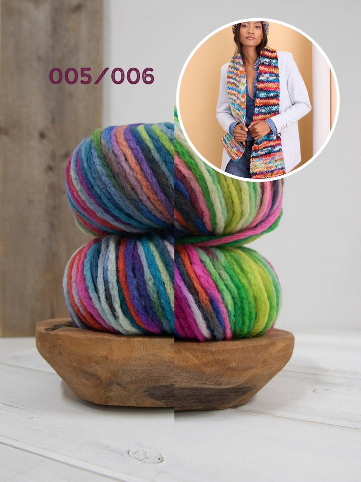 Strickpaket Crazy Rippenschal