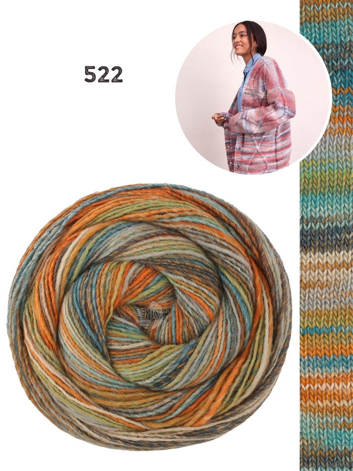 Strickpaket Gomitolo Disegno Jacke mit Rautenmuster
