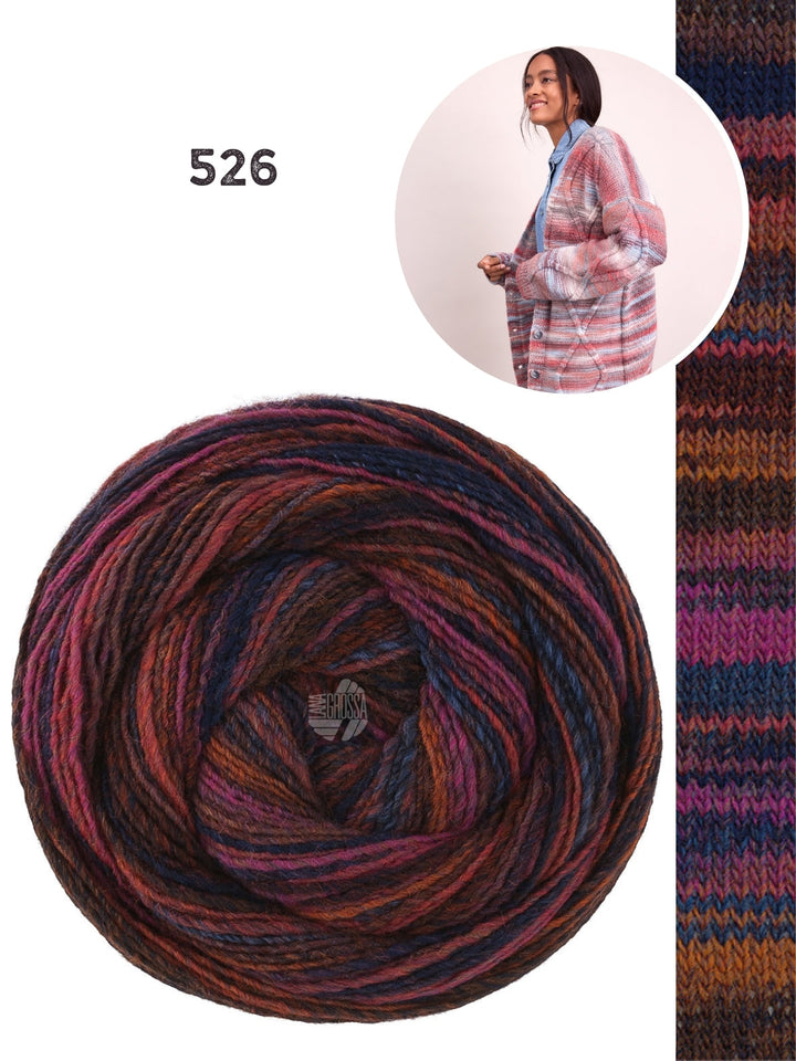 Strickpaket Gomitolo Disegno Jacke mit Rautenmuster