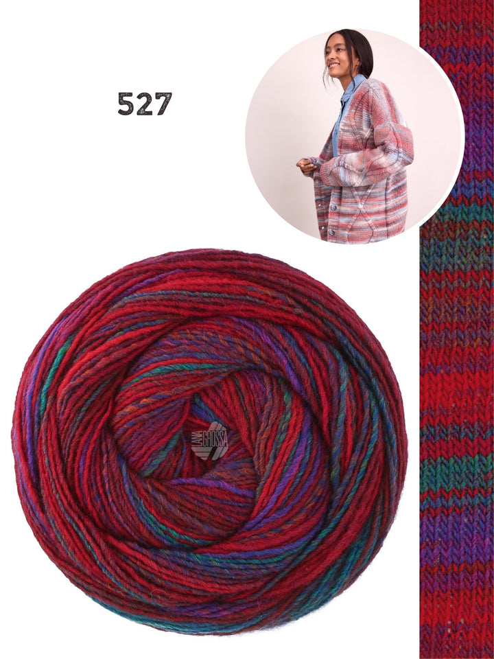 Strickpaket Gomitolo Disegno Jacke mit Rautenmuster