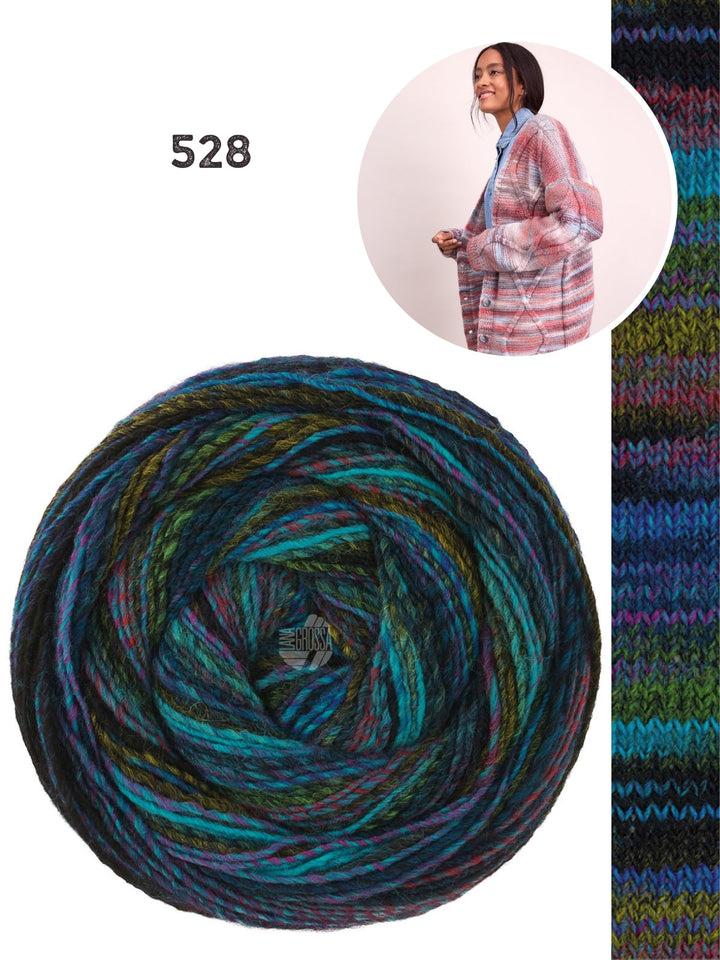 Strickpaket Gomitolo Disegno Jacke mit Rautenmuster