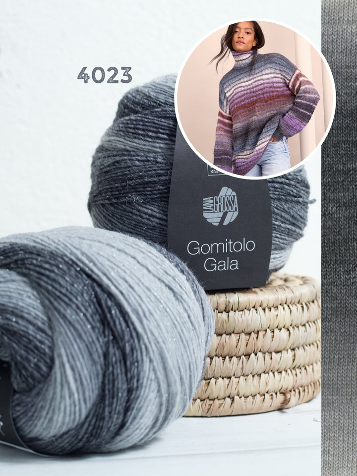 Strickpaket Gomitolo Gala Oversized Rollkragenpullover