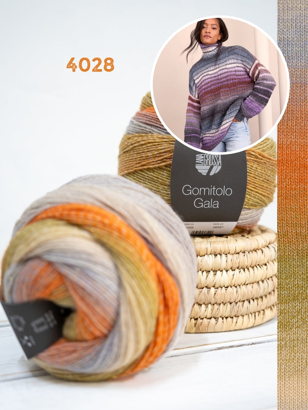 Strickpaket Gomitolo Gala Oversized Rollkragenpullover