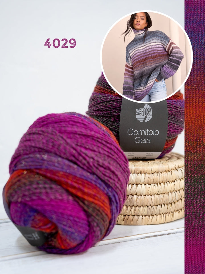 Strickpaket Gomitolo Gala Oversized Rollkragenpullover