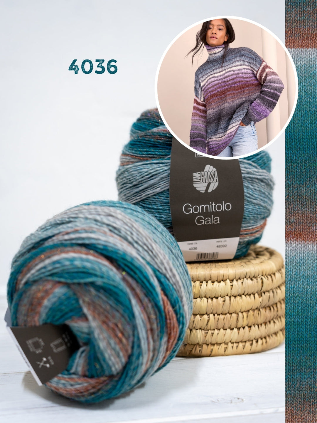 Strickpaket Gomitolo Gala Oversized Rollkragenpullover