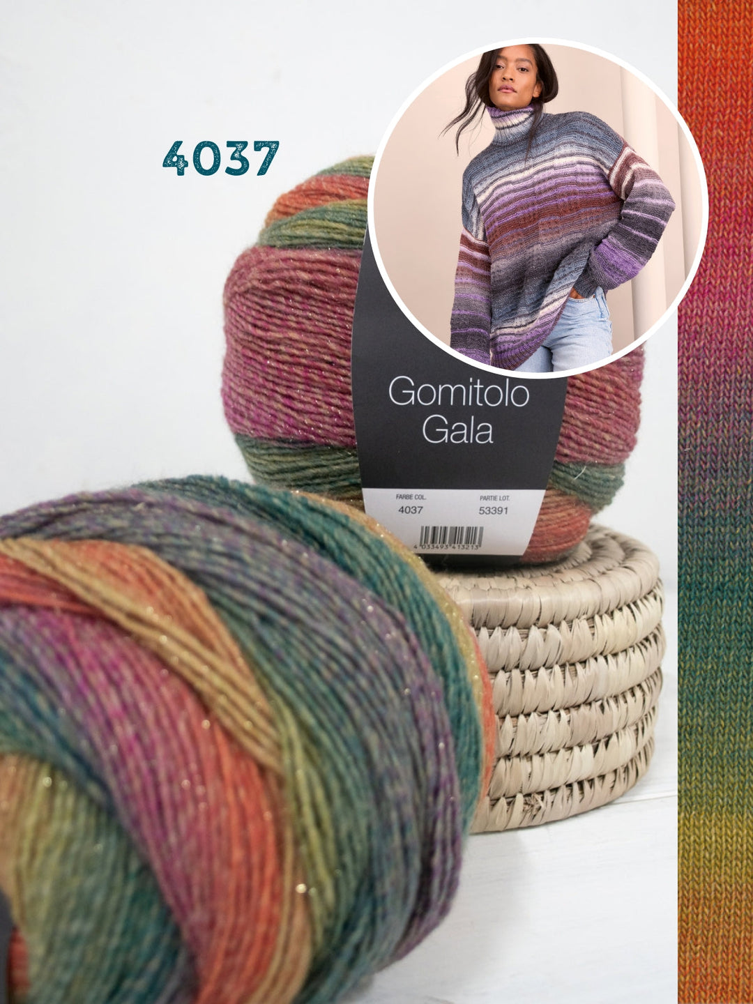 Strickpaket Gomitolo Gala Oversized Rollkragenpullover