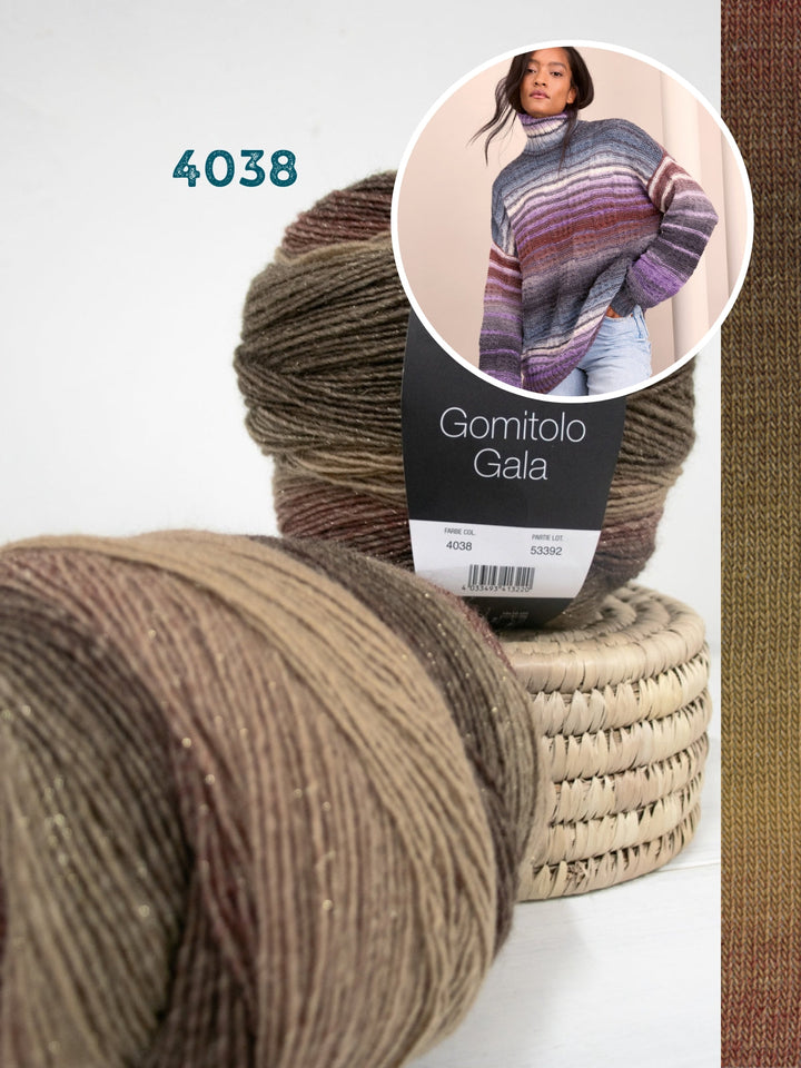 Strickpaket Gomitolo Gala Oversized Rollkragenpullover