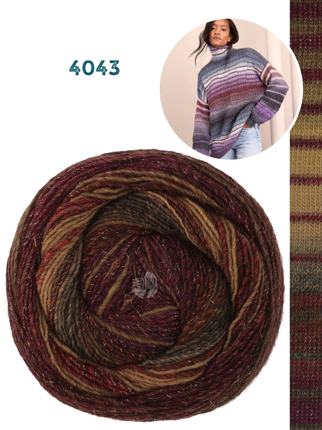 Strickpaket Gomitolo Gala Oversized Rollkragenpullover