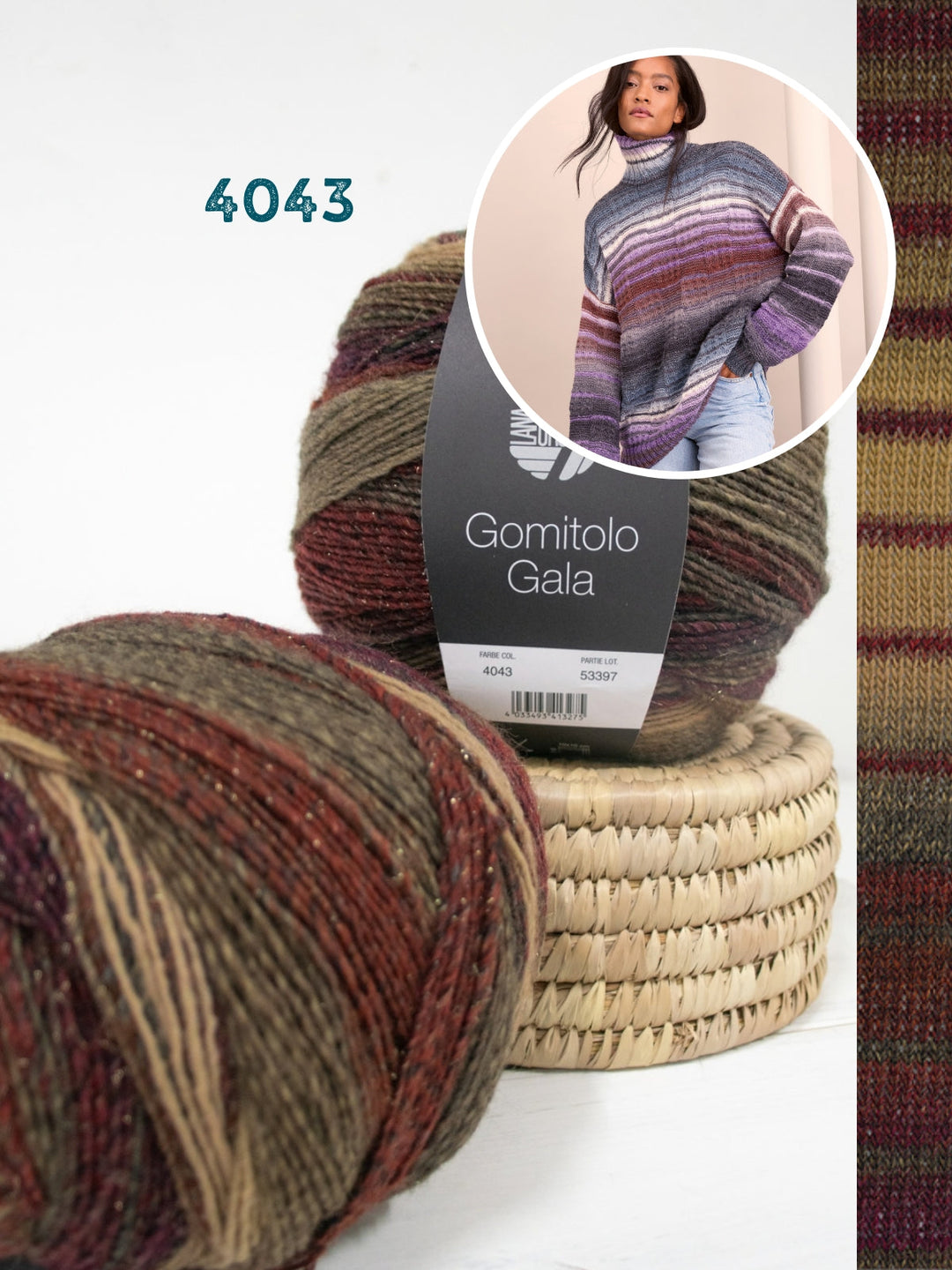 Strickpaket Gomitolo Gala Oversized Rollkragenpullover