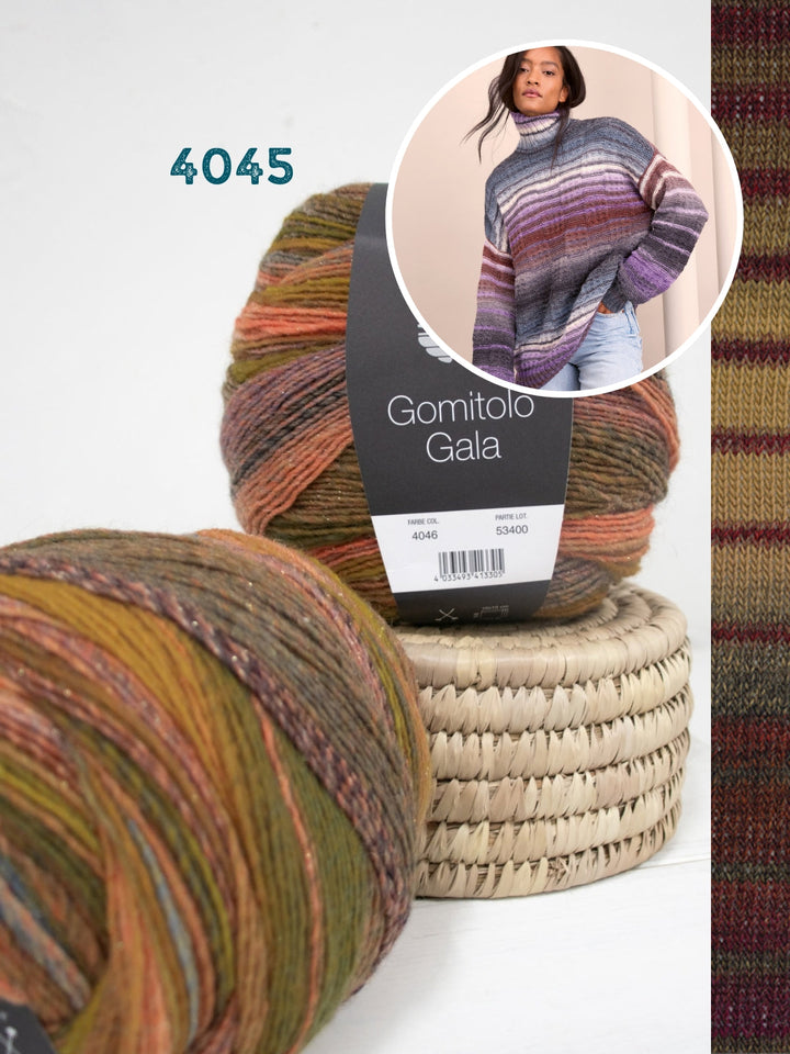 Strickpaket Gomitolo Gala Oversized Rollkragenpullover
