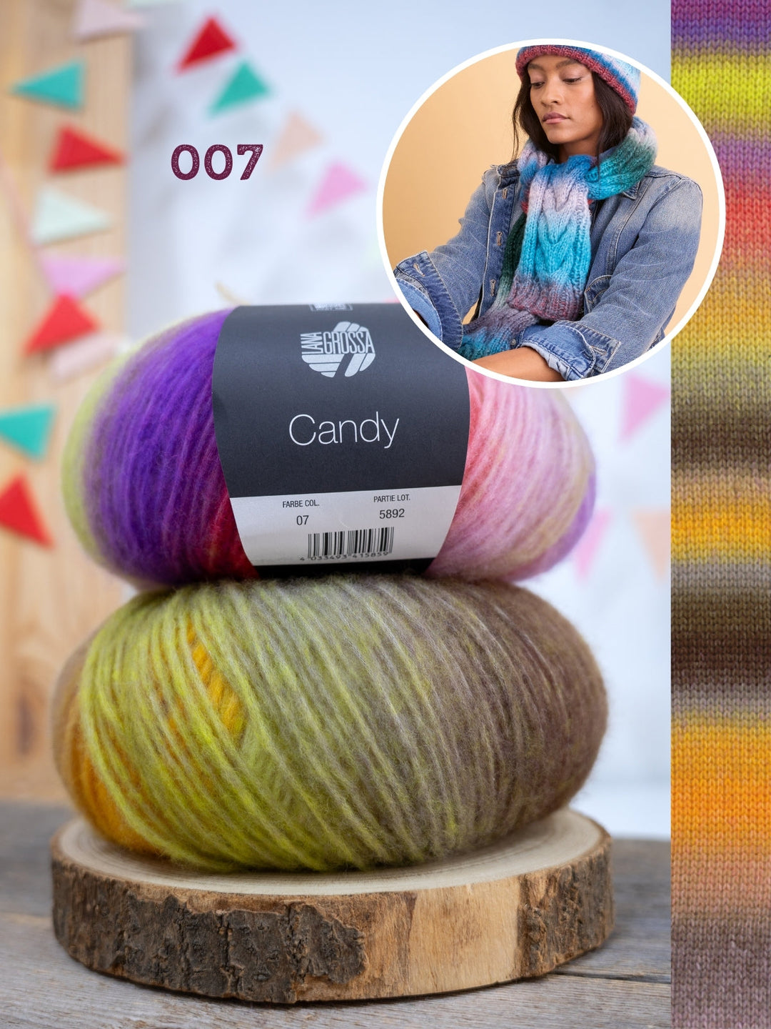 Strickpaket Candy Zopfschal