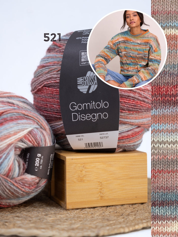 Strickpaket Gomitolo Disegno Zopfpullover