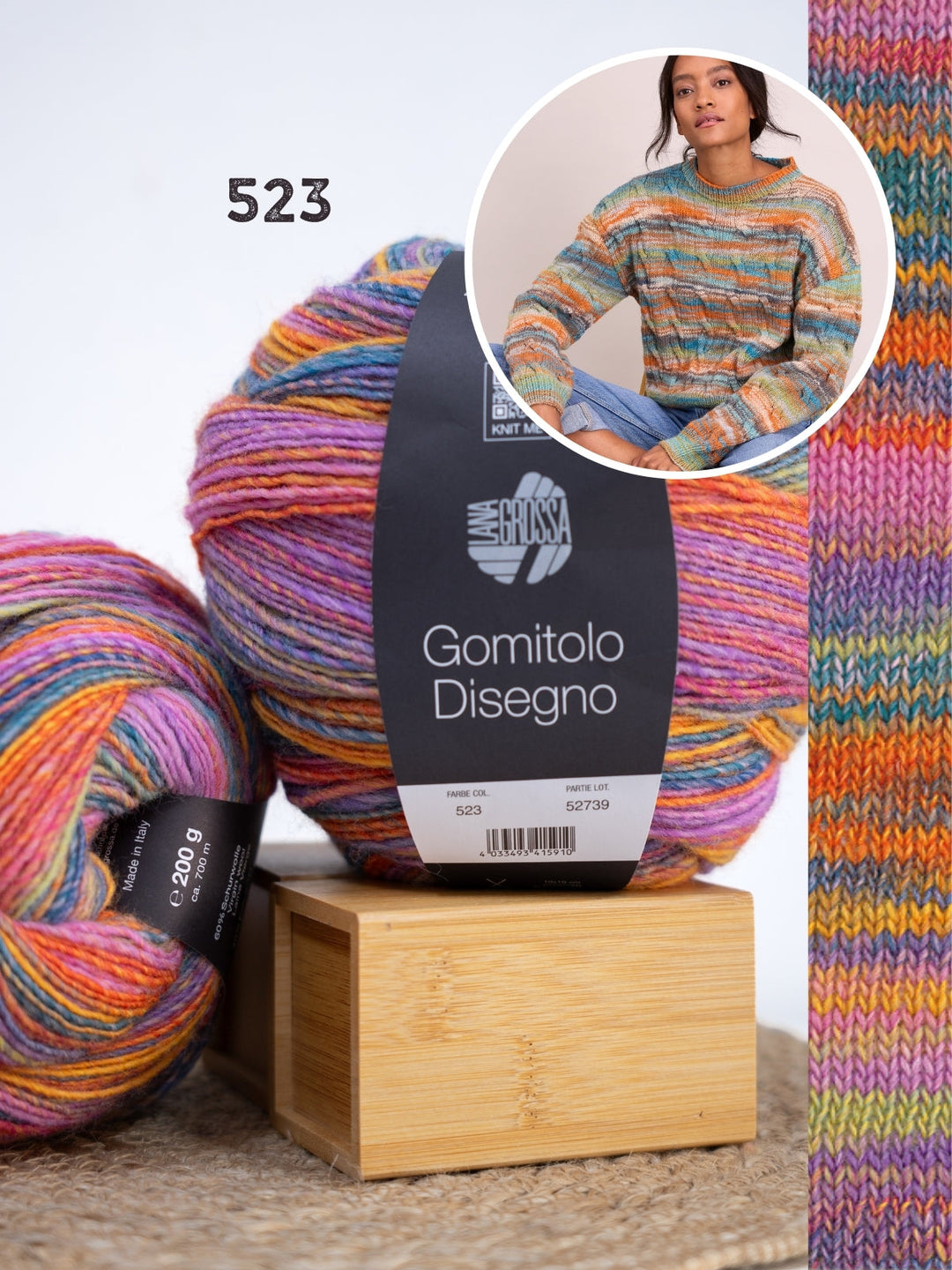 Strickpaket Gomitolo Disegno Zopfpullover