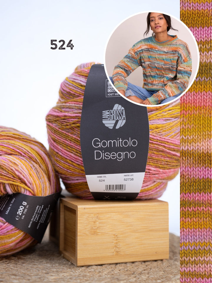Strickpaket Gomitolo Disegno Zopfpullover