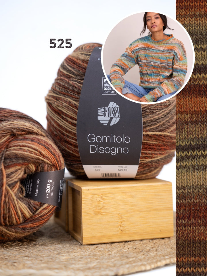 Strickpaket Gomitolo Disegno Zopfpullover