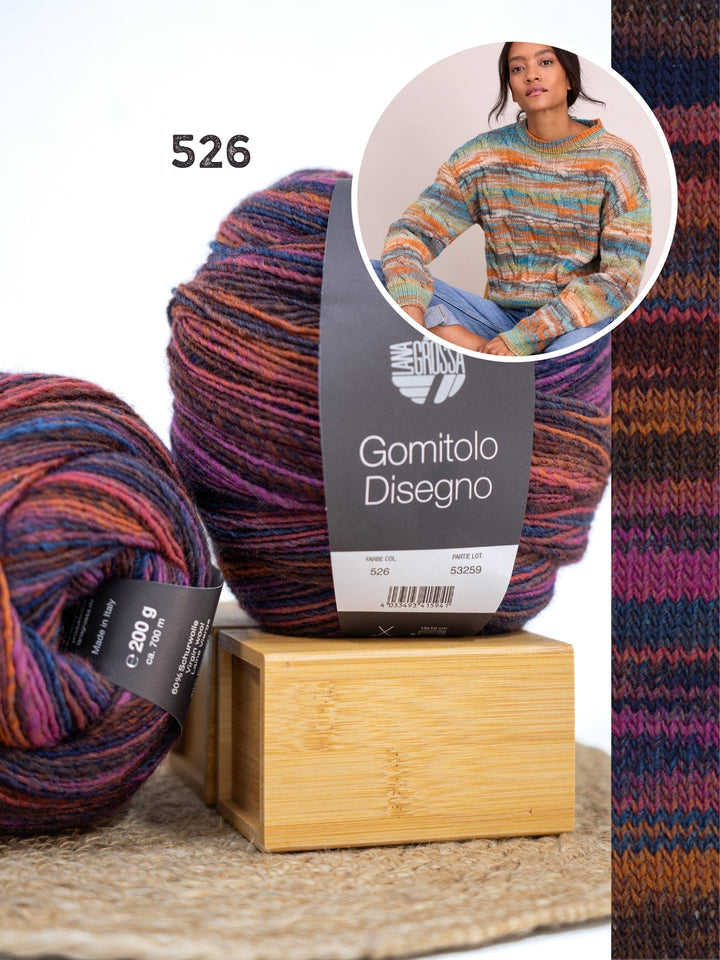 Strickpaket Gomitolo Disegno Zopfpullover