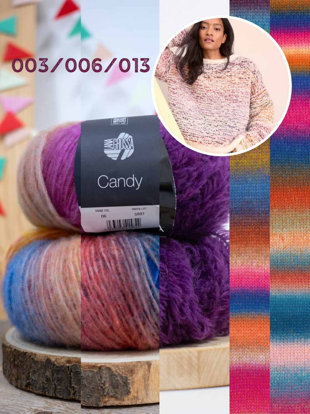 Strickpaket Candy Pelliccia Streifenpullover