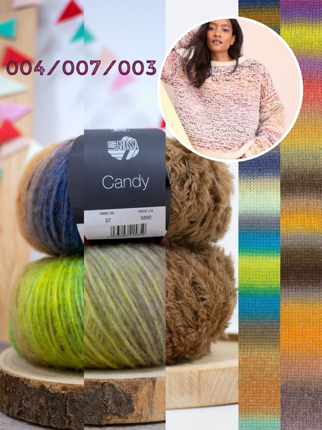 Strickpaket Candy Pelliccia Streifenpullover