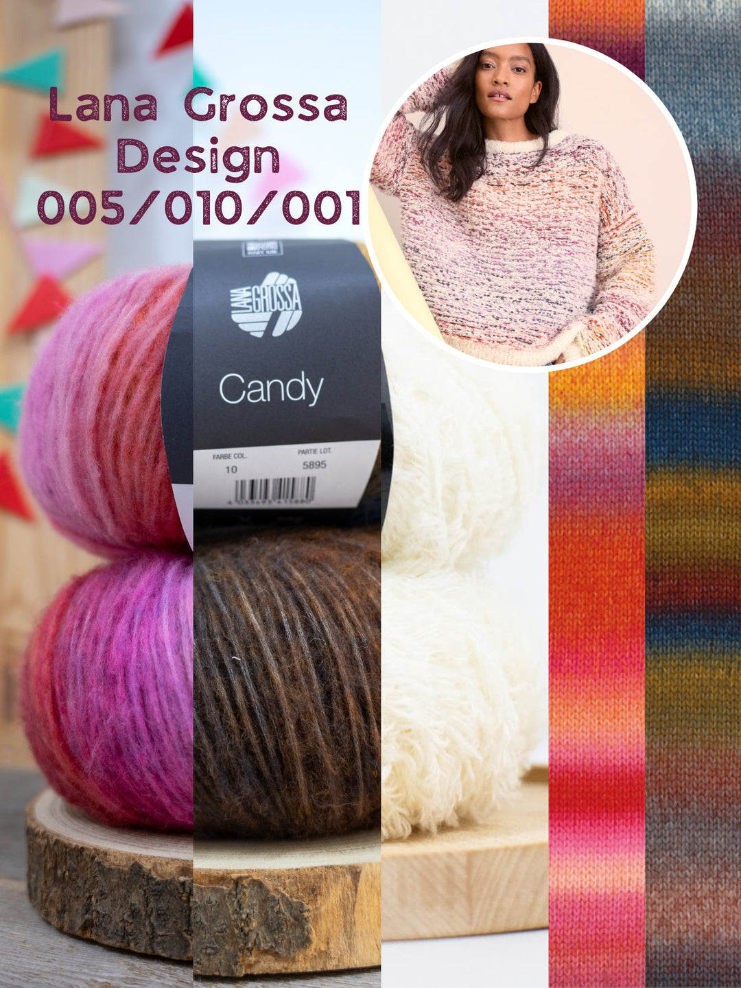 Strickpaket Candy Pelliccia Streifenpullover