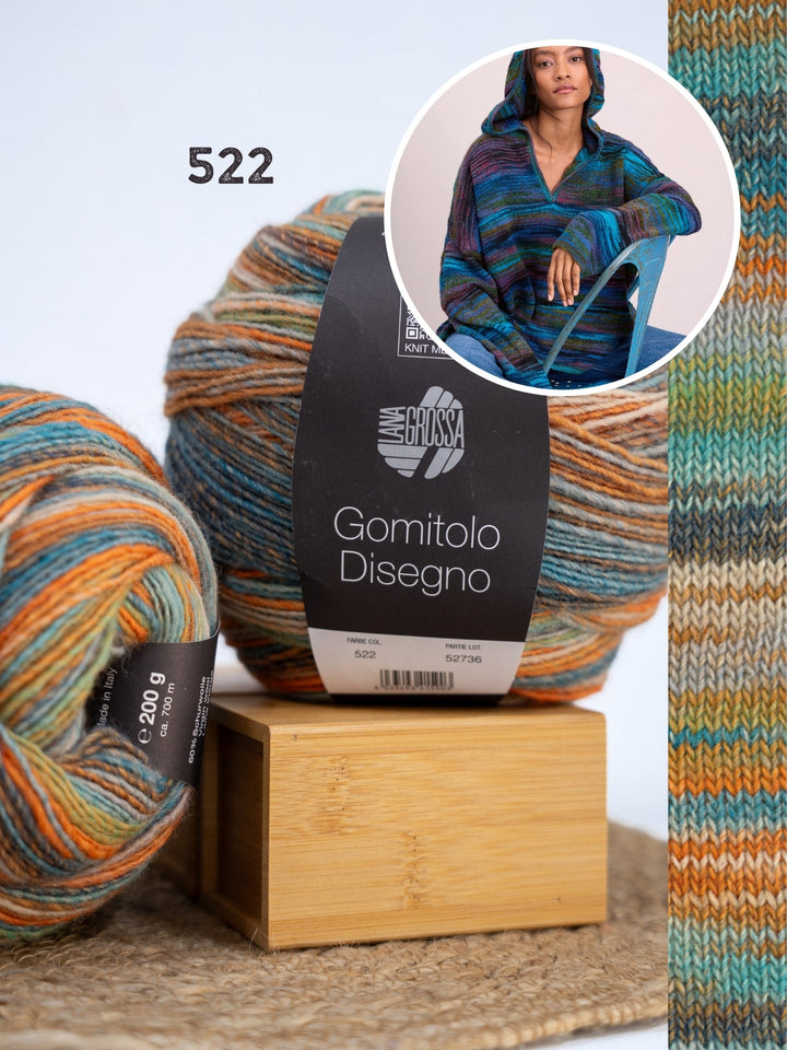 Strickpaket Gomitolo Disegno Oversized Hoodie