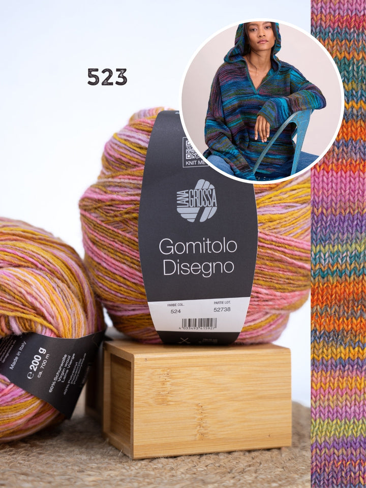 Strickpaket Gomitolo Disegno Oversized Hoodie