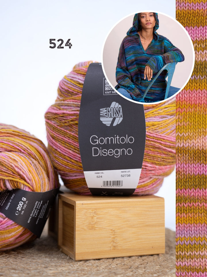 Strickpaket Gomitolo Disegno Oversized Hoodie