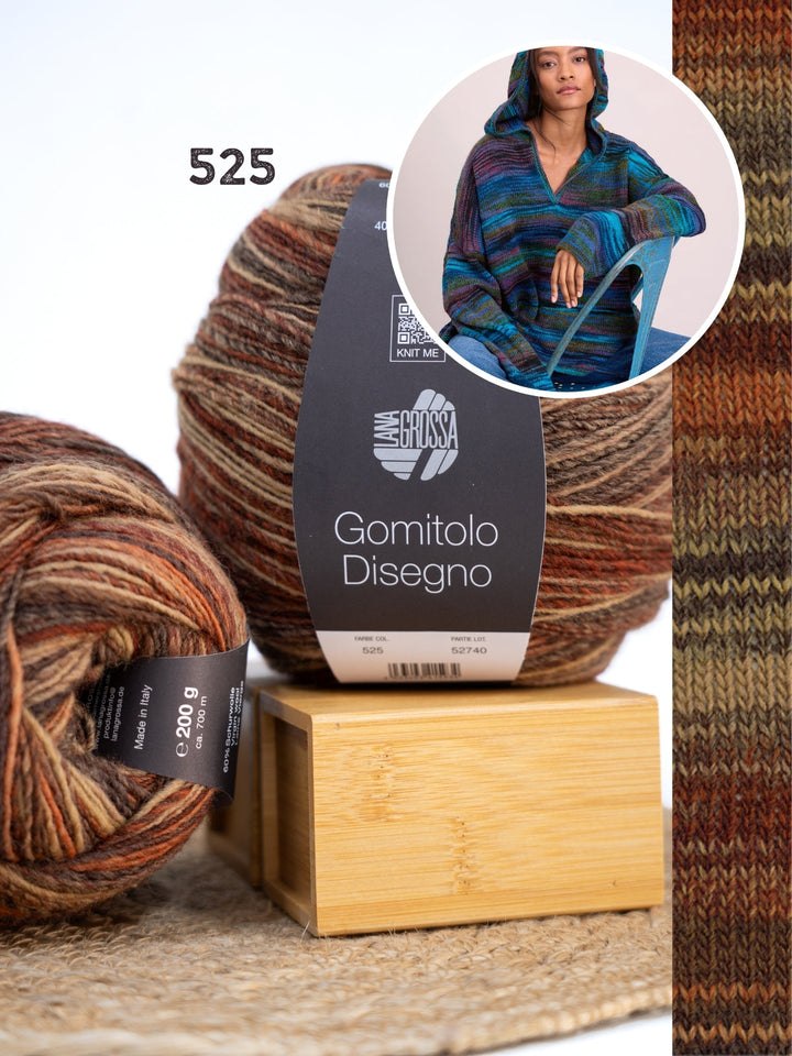 Strickpaket Gomitolo Disegno Oversized Hoodie