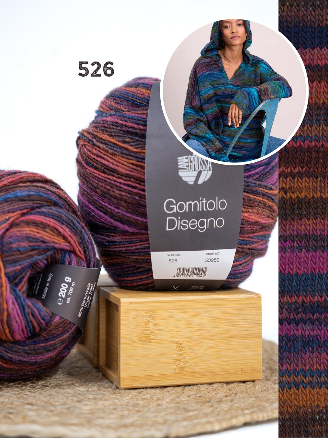 Strickpaket Gomitolo Disegno Oversized Hoodie