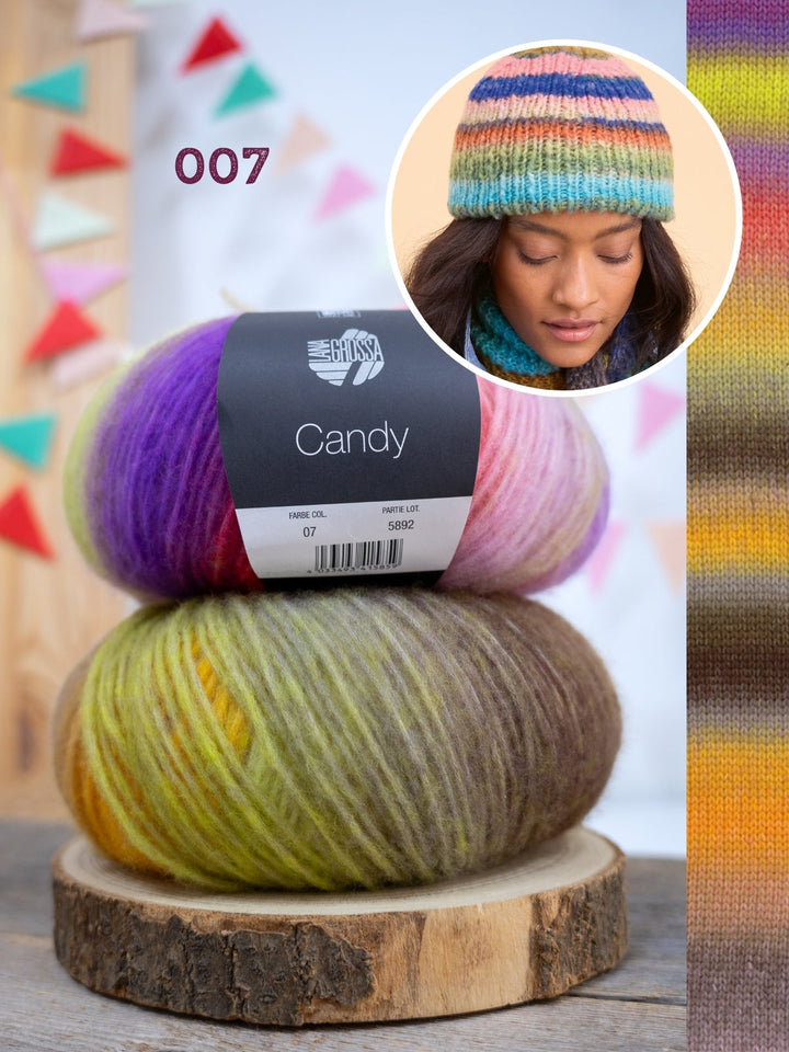 Strickpaket Candy Streifenmütze