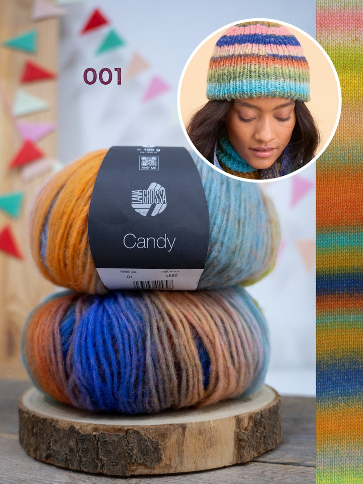 Strickpaket Candy Streifenmütze