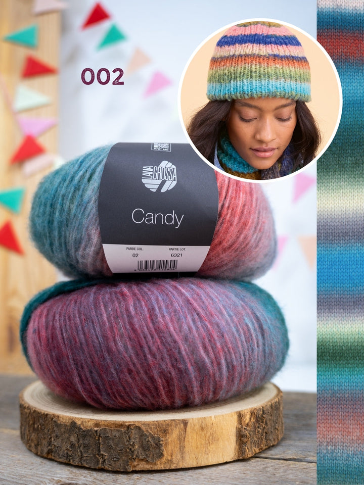 Strickpaket Candy Streifenmütze