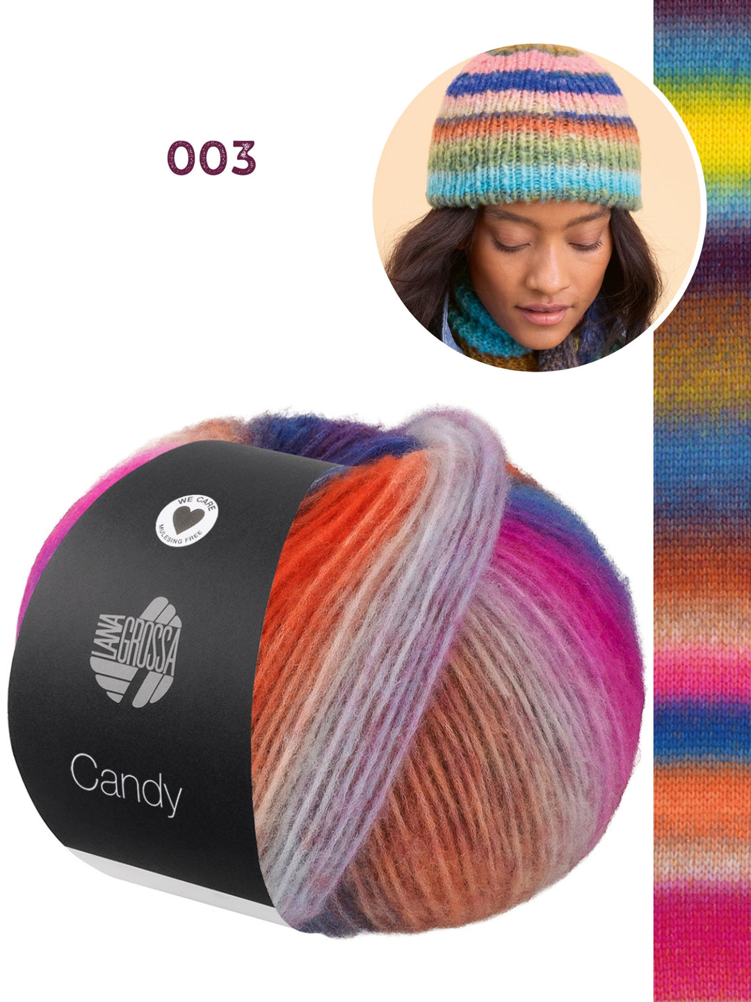 Strickpaket Candy Streifenmütze