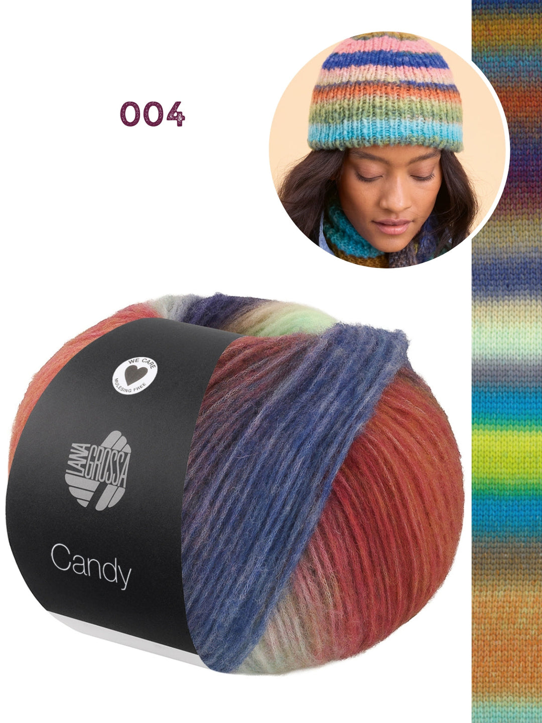 Strickpaket Candy Streifenmütze
