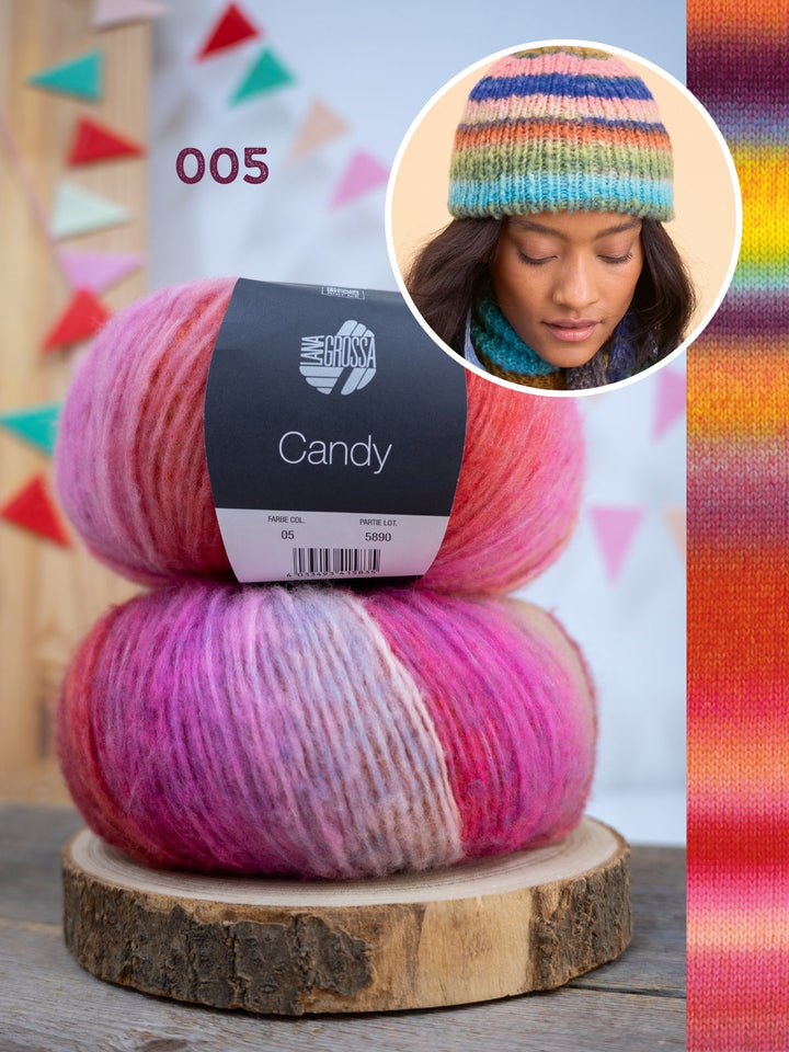 Strickpaket Candy Streifenmütze