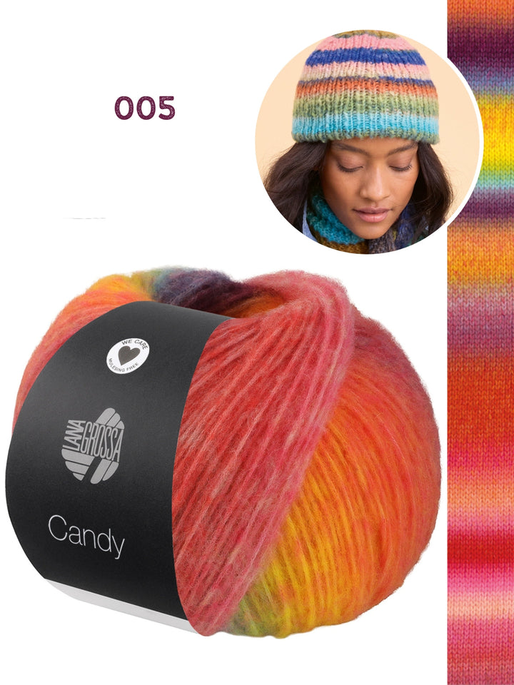 Strickpaket Candy Streifenmütze