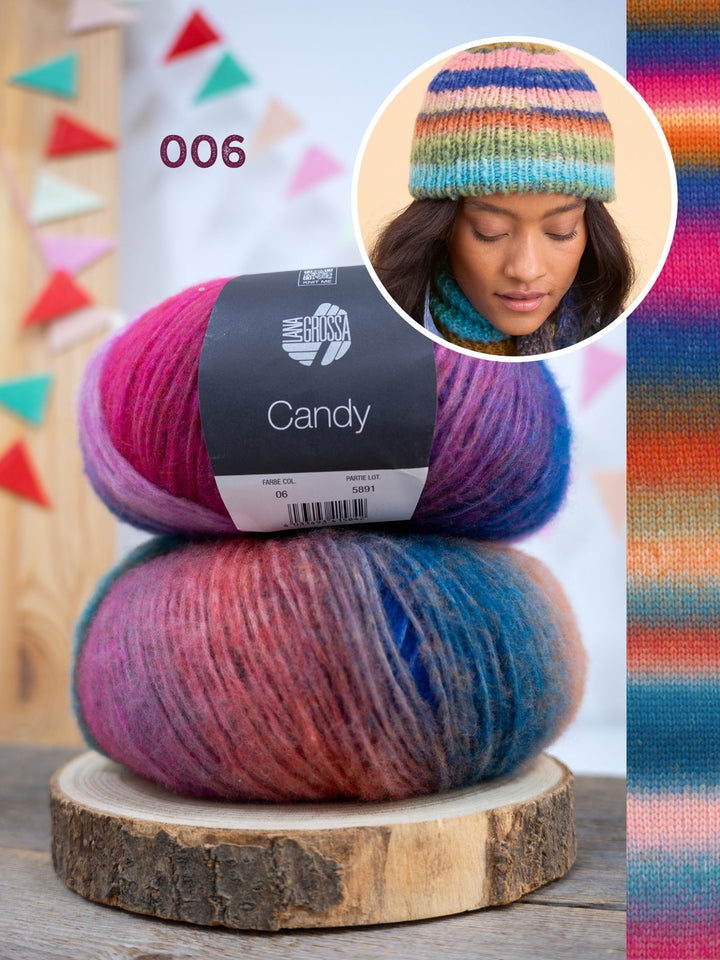 Strickpaket Candy Streifenmütze