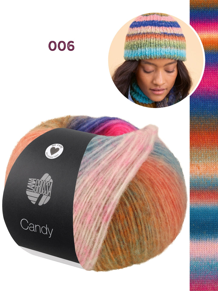 Strickpaket Candy Streifenmütze