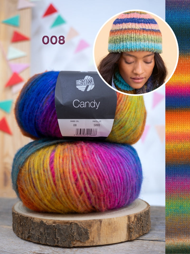 Strickpaket Candy Streifenmütze
