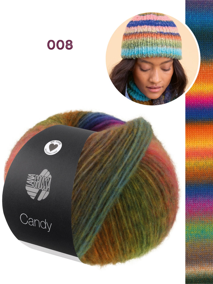 Strickpaket Candy Streifenmütze