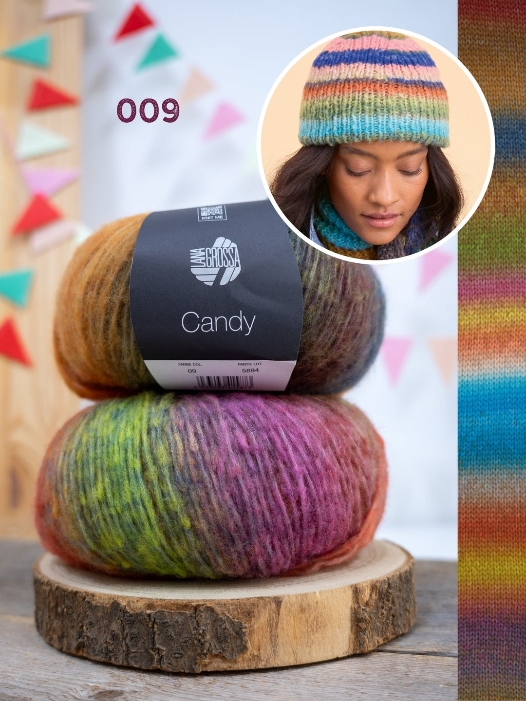 Strickpaket Candy Streifenmütze