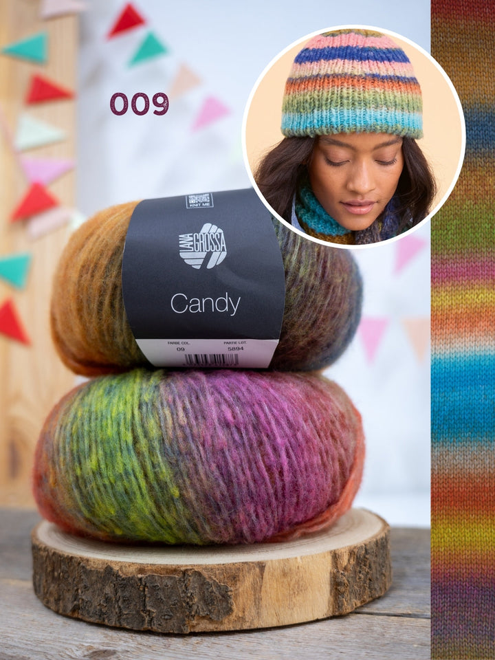 Strickpaket Candy Streifenmütze
