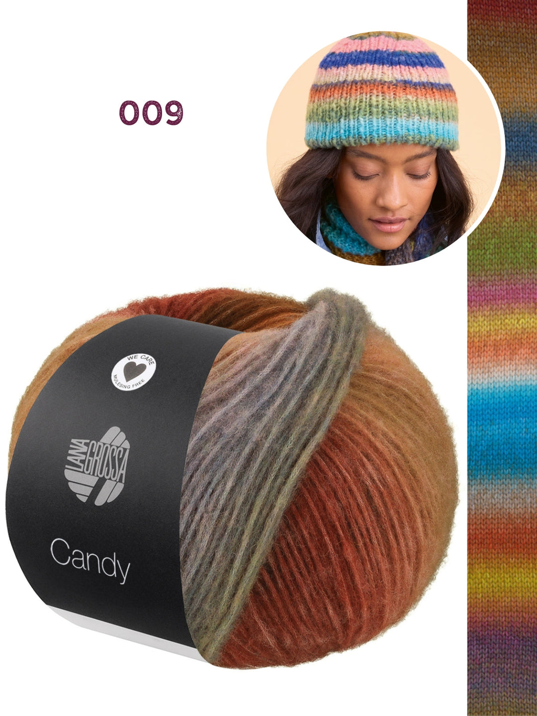 Strickpaket Candy Streifenmütze