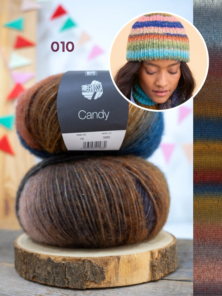Strickpaket Candy Streifenmütze
